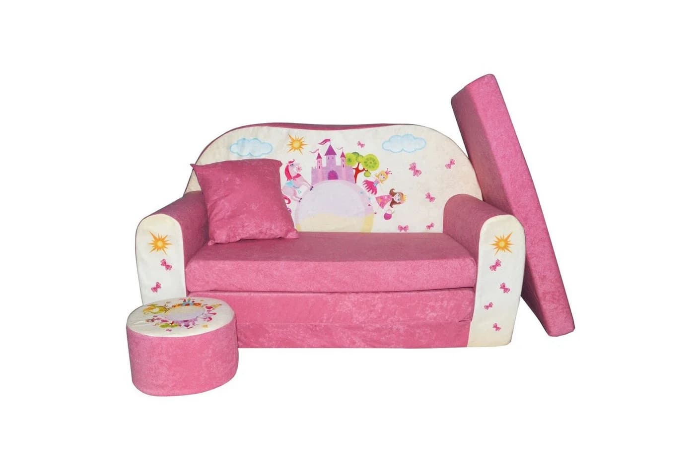 FORTISLINE Kindersitzgruppe Rosa mit Bettfunktion & Hocker - Bild 2