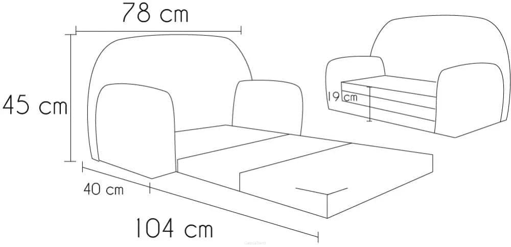 FORTISLINE Kindersofa MINI Aufklappbar Rosa Mikrofaser