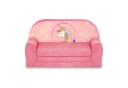 FORTISLINE Kindersofa MINI Aufklappbar Rosa Mikrofaser Bild 2