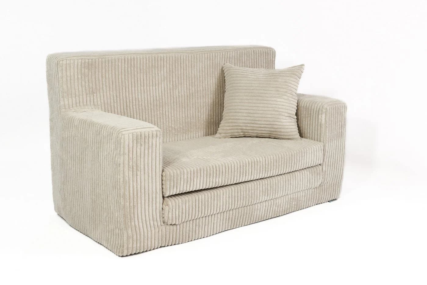 FORTISLINE Kindersofa Beige Schaumstoff mit abnehmbarem Cordbezug