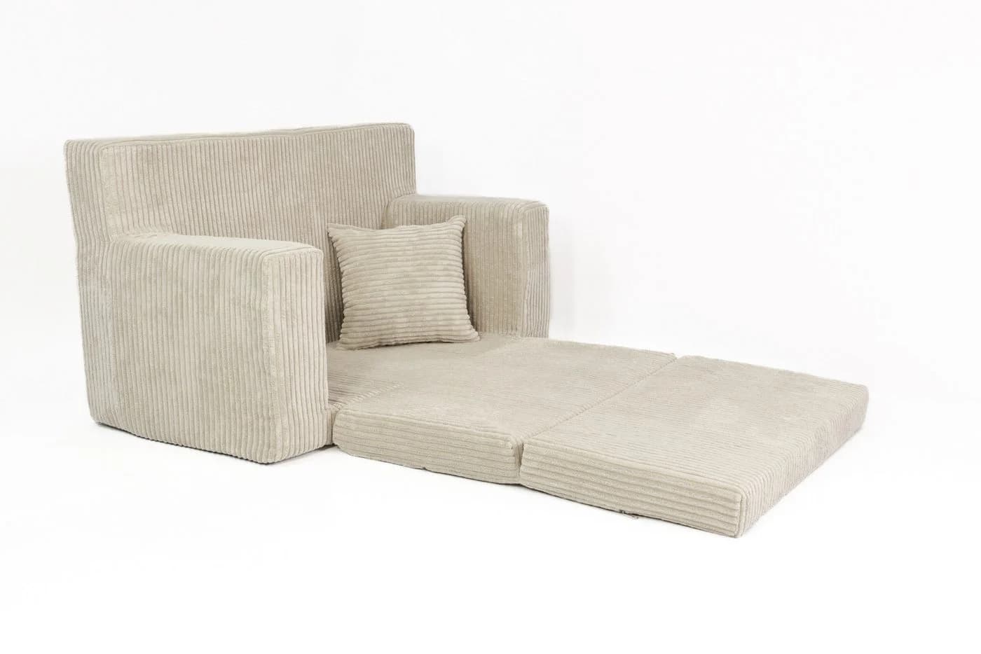 FORTISLINE Kindersofa Beige Schaumstoff mit abnehmbarem Cordbezug - Bild 3