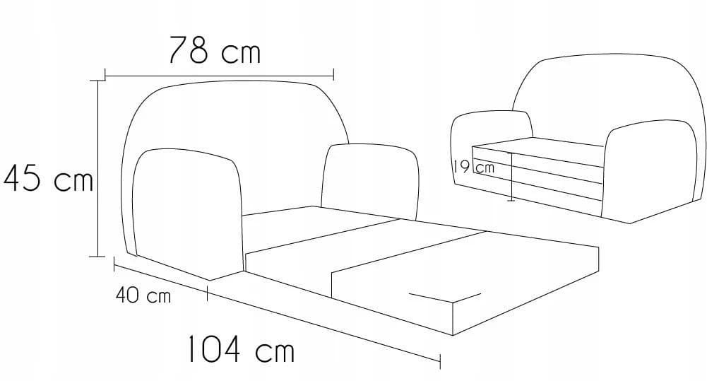 FORTISLINE Kindersofa Mini-Sofa Rosalia Cord Braun Zusammenklappbar - Bild 3