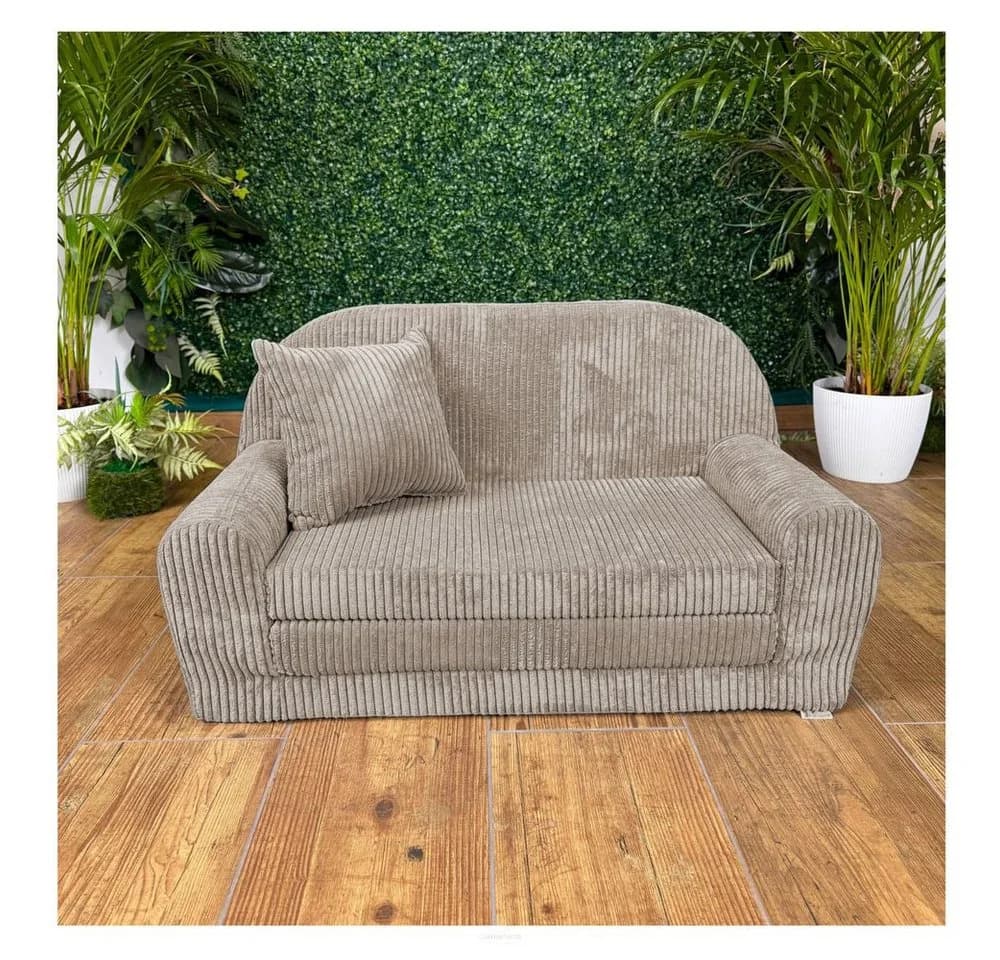 FORTISLINE Kindersofa Mini-Sofa Rosalia Cord Braun Zusammenklappbar - Bild 5