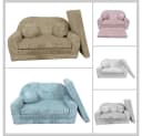 FORTISLINE Kindersofa Rosalia Ausklappbar Cord Rosa Bild 4