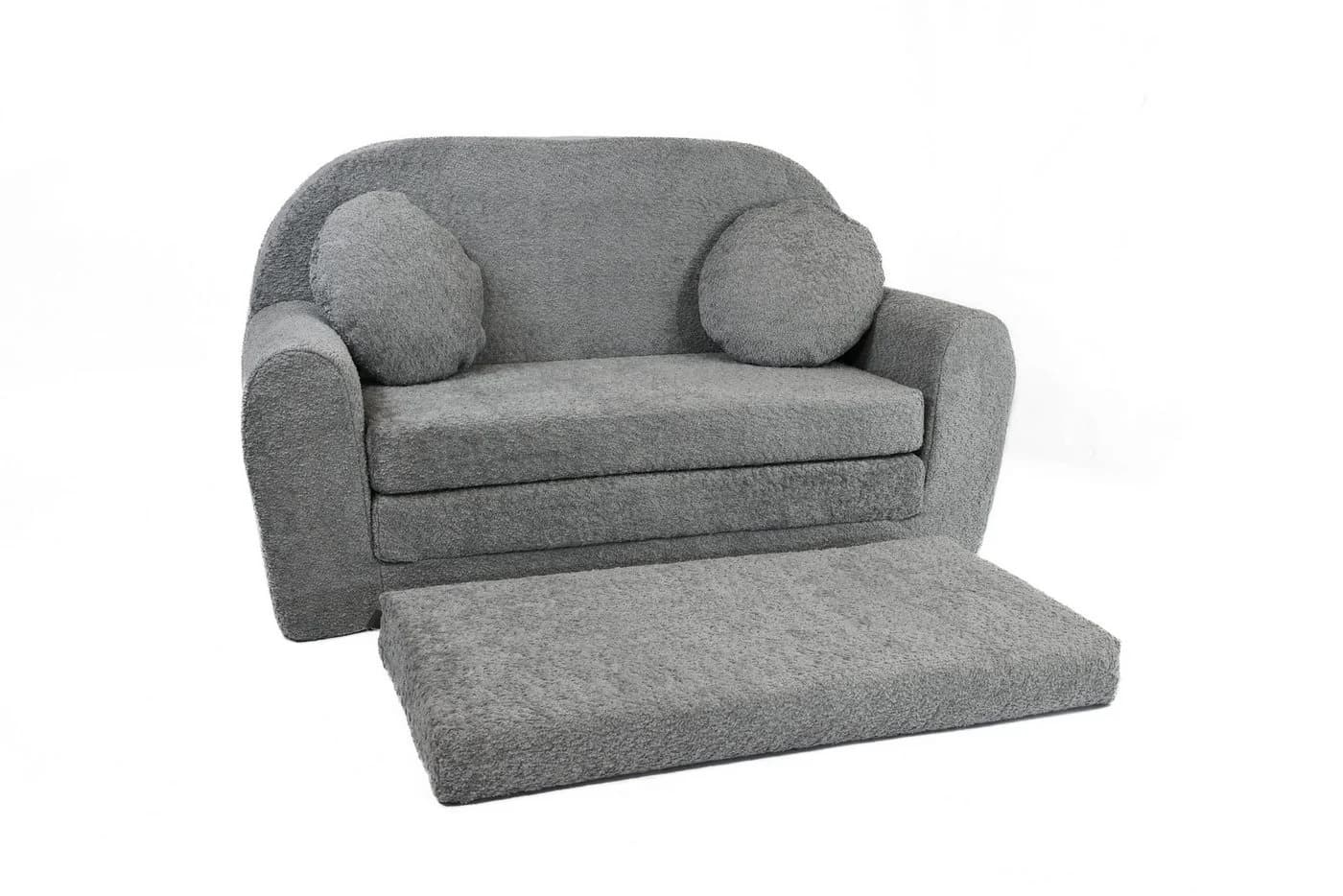FORTISLINE Kindersofa David Grau Teddy-Stoff mit Verlängerung - Bild 2