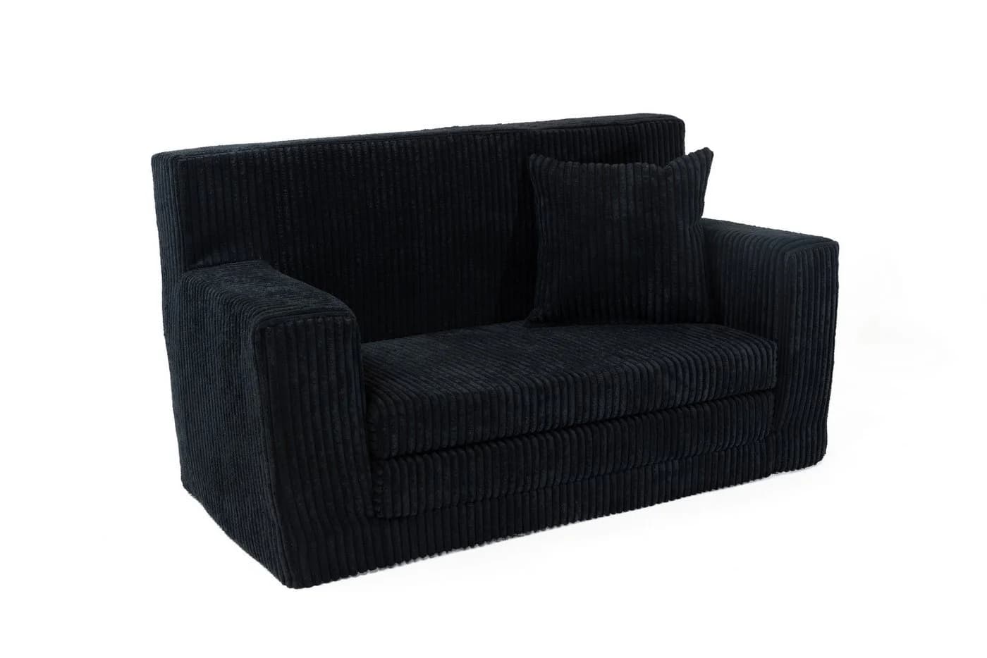 FORTISLINE Kindersofa aus Schaumstoff mit abnehmbarem Bezug Kinderzimmer Schwarz - Bild 2