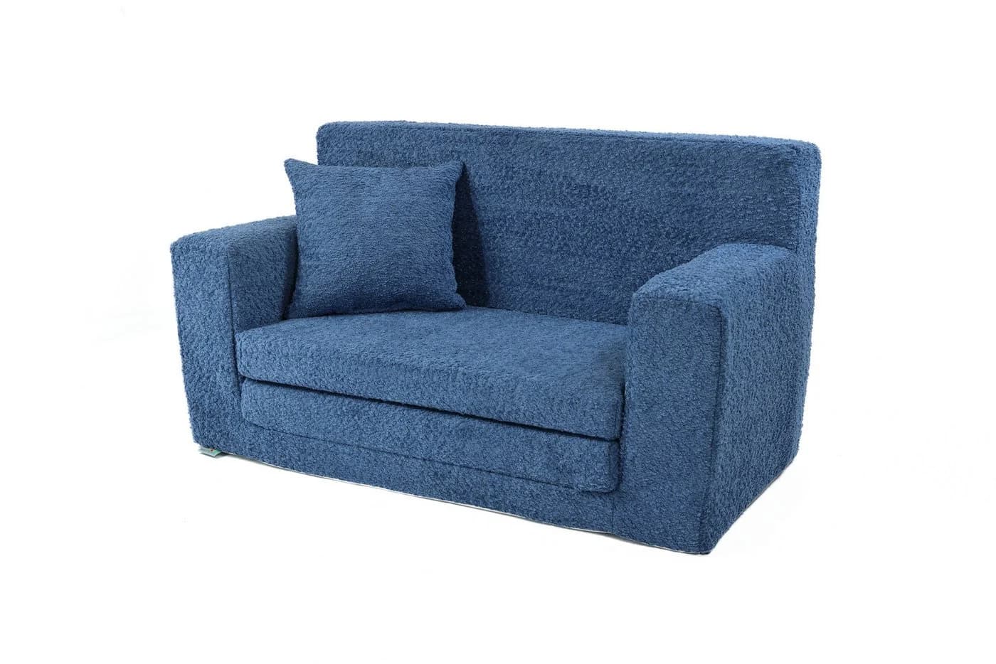 FORTISLINE Kindersofa David Beige/Grau Teddy-Stoff - Bild 3