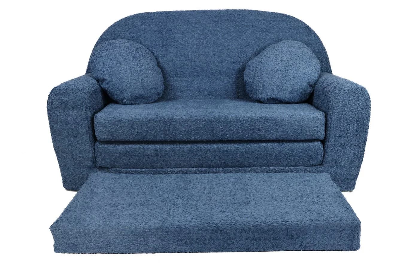 FORTISLINE Kindersofa David Blau Teddy-Stoff Klappsofa mit Verlängerung - Bild 3