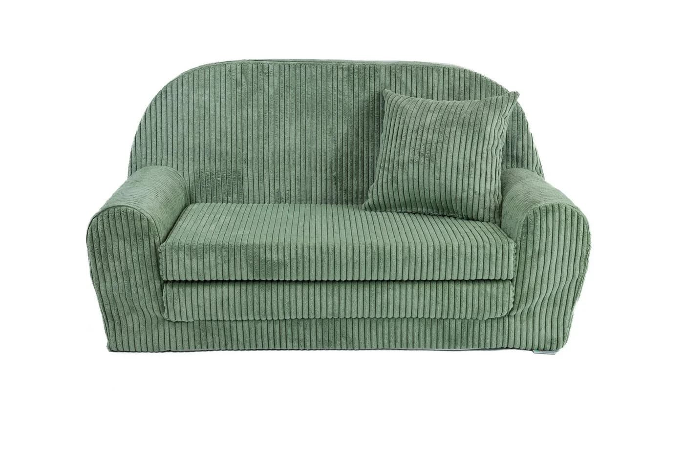 FORTISLINE Kindersofa Mini-Sofa Rosalia Cord Grün Zusammenklappbar - Bild 2