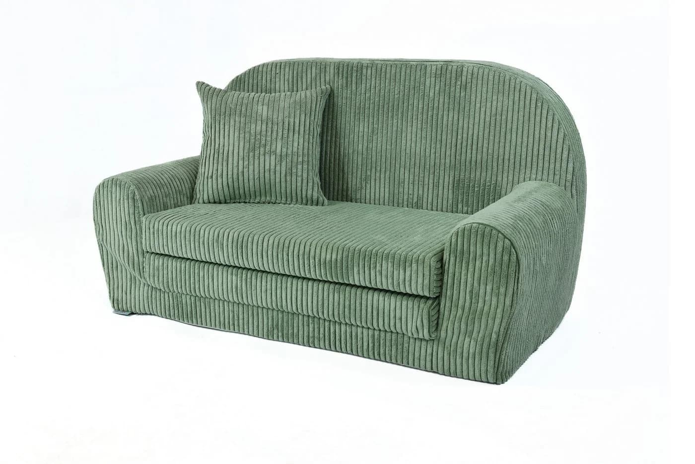 FORTISLINE Kindersofa Mini-Sofa Rosalia Cord Grün Zusammenklappbar - Bild 4