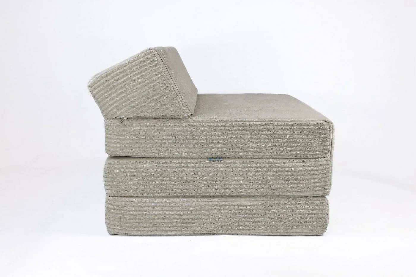 FORTISLINE Klappmatratze mit Kopfteil Cord Beige abnehmbar waschbar
