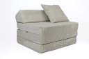 FORTISLINE Klappmatratze mit Kopfteil Cord Beige abnehmbar waschbar Bild 2