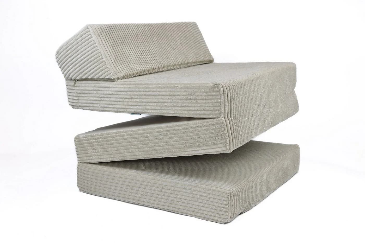 FORTISLINE Klappmatratze mit Kopfteil Cord Beige abnehmbar waschbar - Bild 3