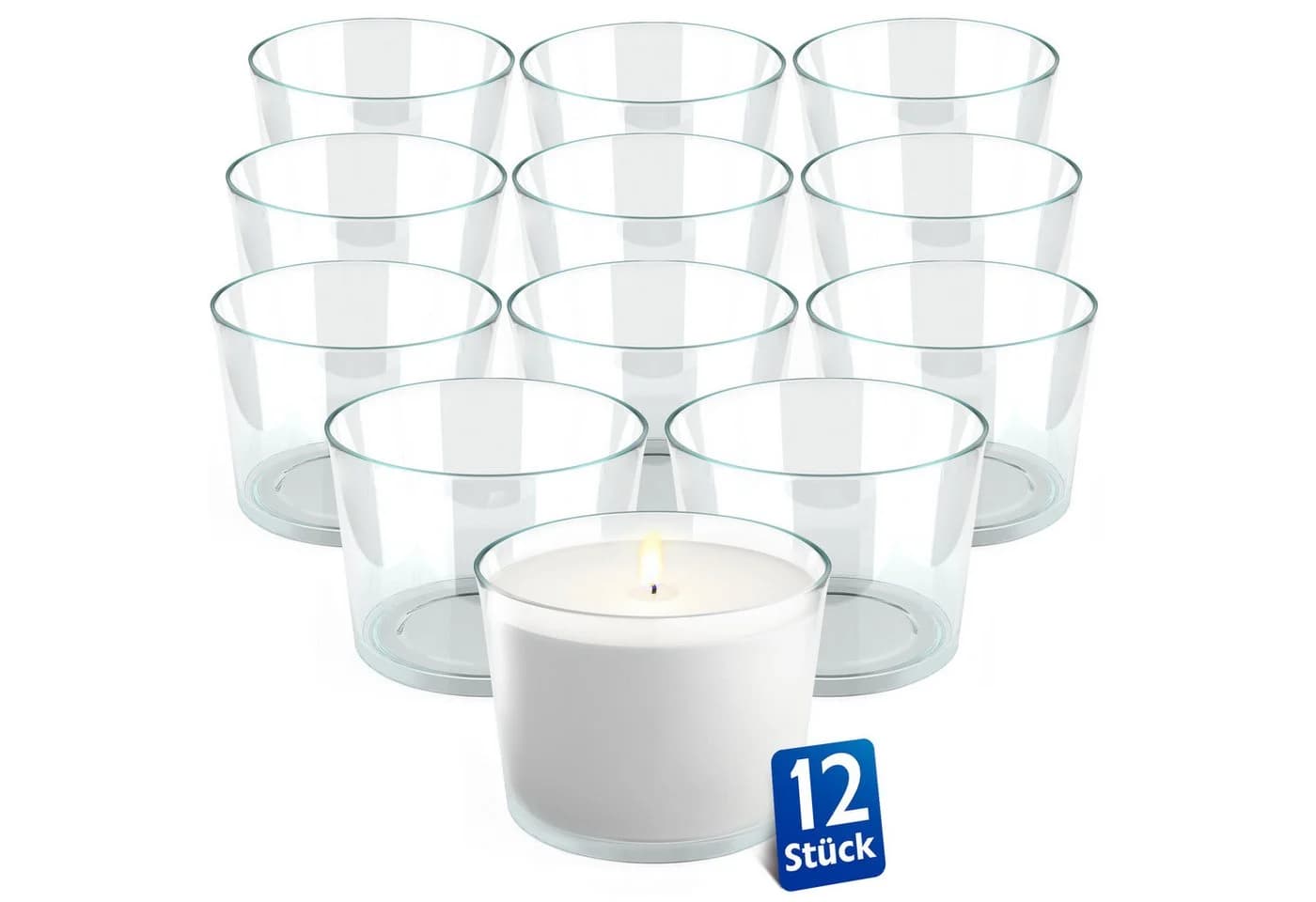 KONZEPT Teelichthalter Glas 150 ml Transparent Set 12 St. - Bild 2