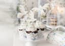 partydeco Cake Topper Tauben 6er Set Weiß Gold Bild 1
