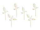 partydeco Cake Topper Tauben 6er Set Weiß Gold Bild 2