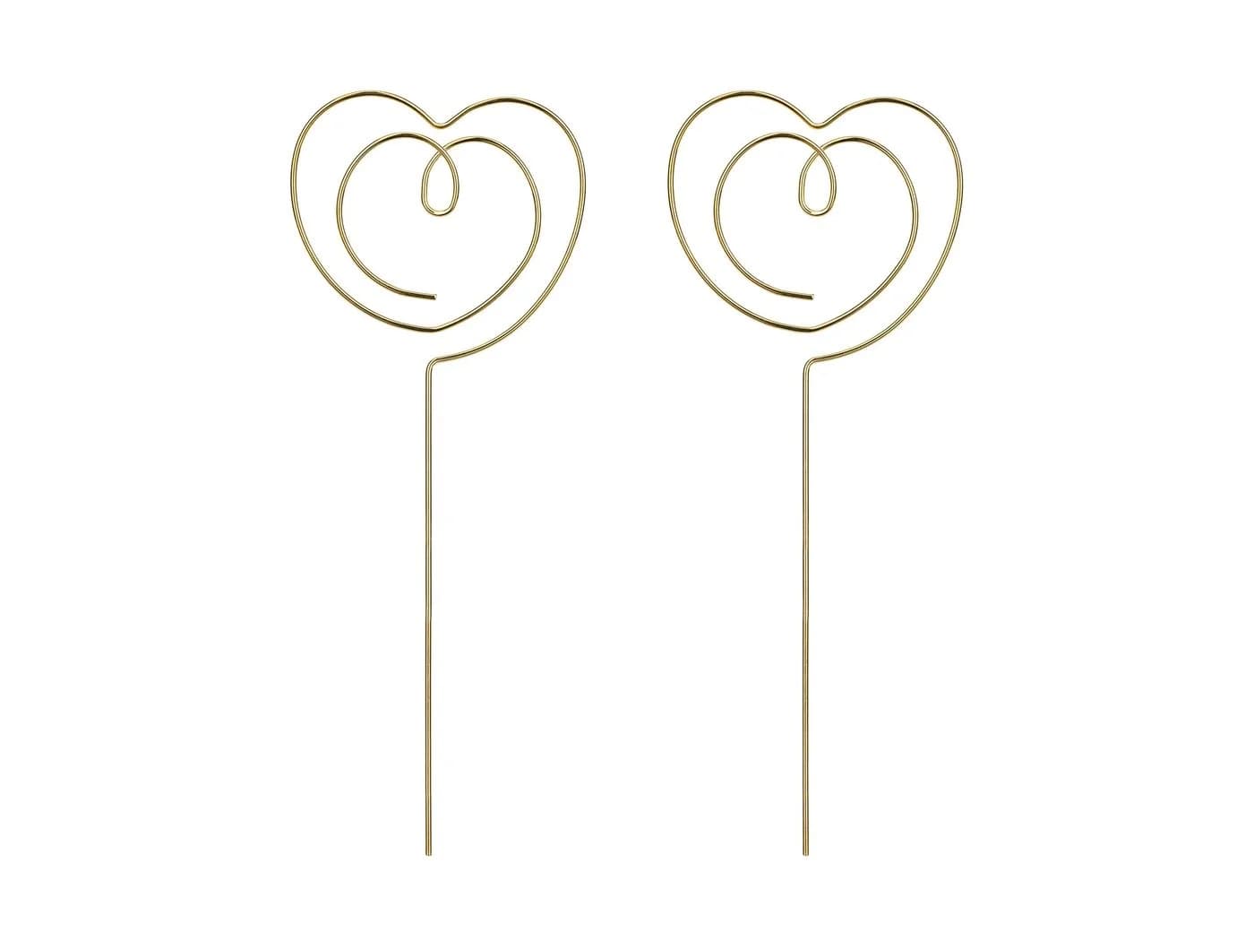 partydeco Tortenstecker Herz Gold 12cm 2er Set - Bild 2