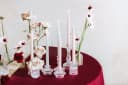 partydeco Spitzkerze 24cm Wachs 10 Stück Altrosa matt Bild 1