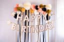 partydeco Happy Birthday Girlande 14x220cm Banner Weiß / Gold Bild 1