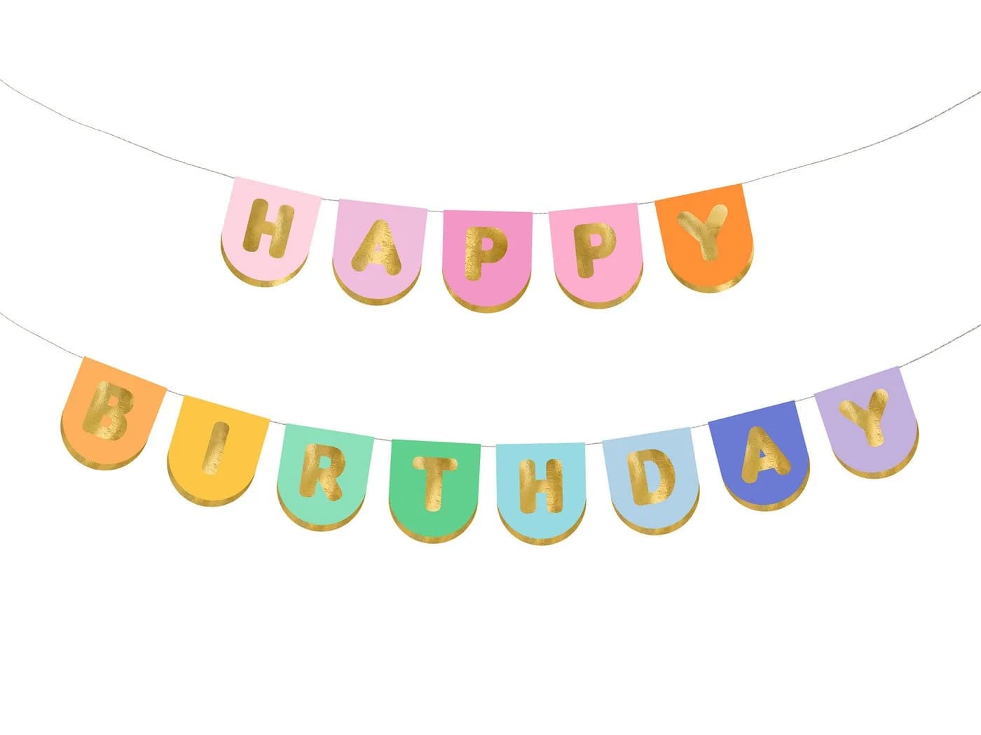 partydeco Happy Birthday Girlande 12x163cm Banner Bunt - Bild 2