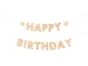 partydeco Happy Birthday Girlande Rosa Gold Gänseblümchen Banner Bild 2