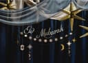 partydeco Eid Mubarak Girlande 200cm Papier Dekobanner mit Schriftzug Bild 1