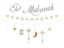 partydeco Eid Mubarak Girlande 200cm Papier Dekobanner mit Schriftzug Bild 2
