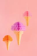 partydeco Waffeleis Wabenball 3er Set Seidenpapier Pastell Bild 1