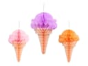 partydeco Waffeleis Wabenball 3er Set Seidenpapier Pastell Bild 2