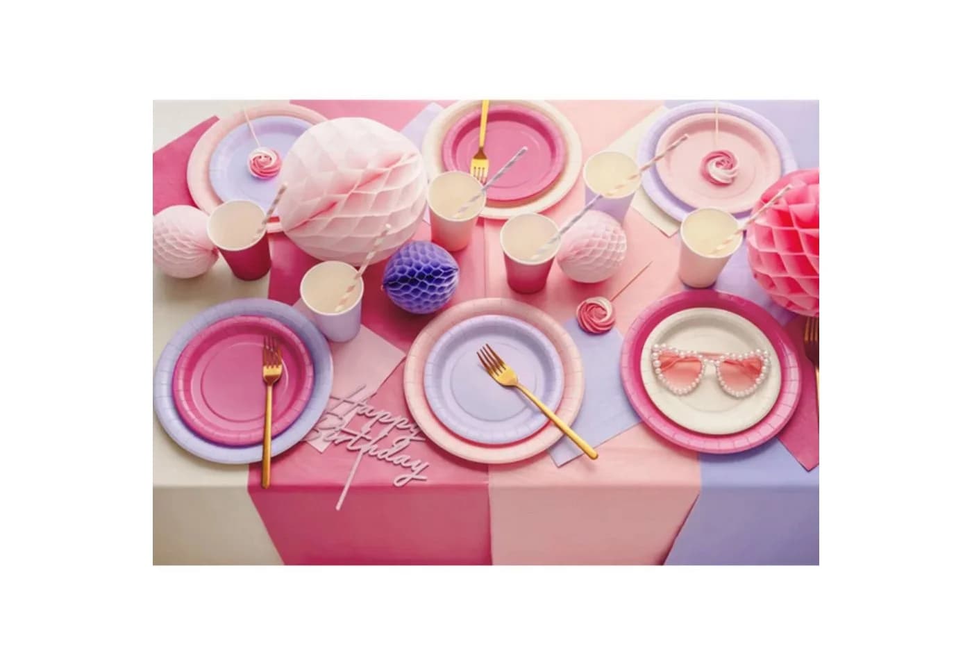 partydeco Tischdecke Rosa PVC 137x183 cm - Bild 3