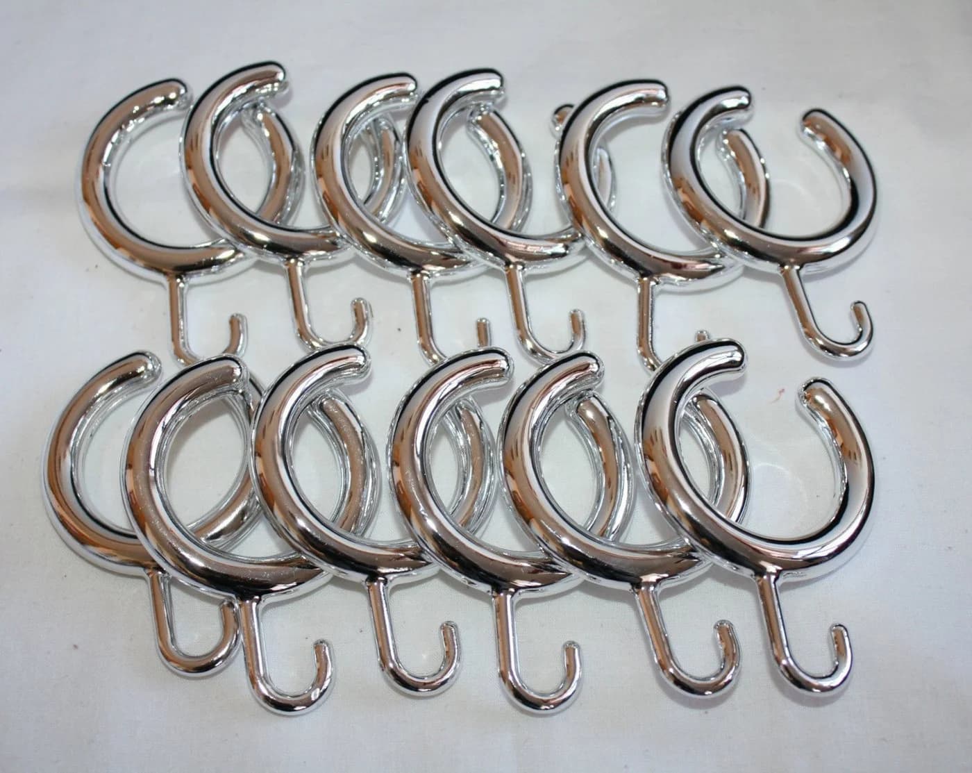 KS Handel 24 Duschvorhang Ringe 14er Set Silber Glänzend Offen