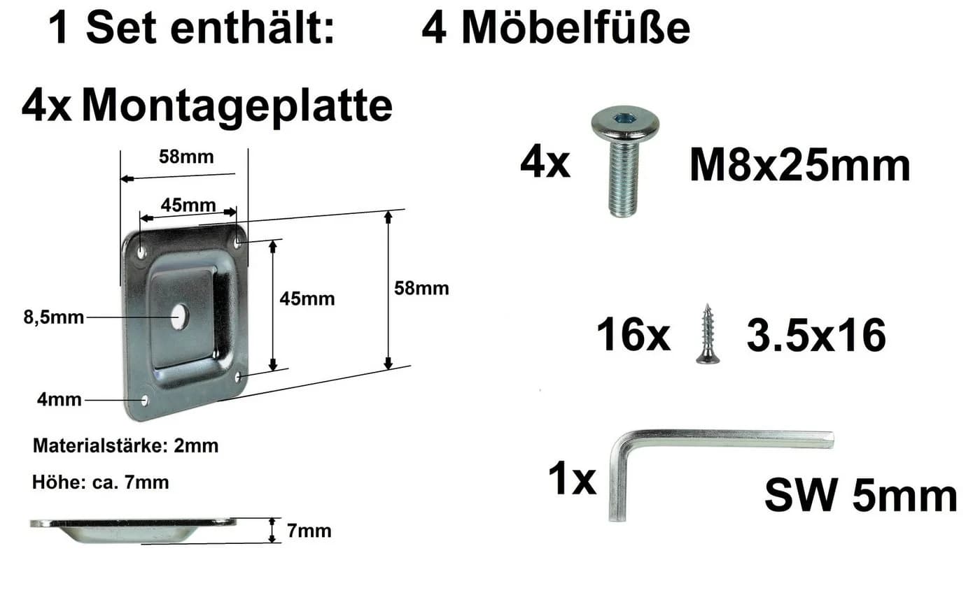 Prima-Online Möbelfuß Buche Massivholz Natur - Bild 5