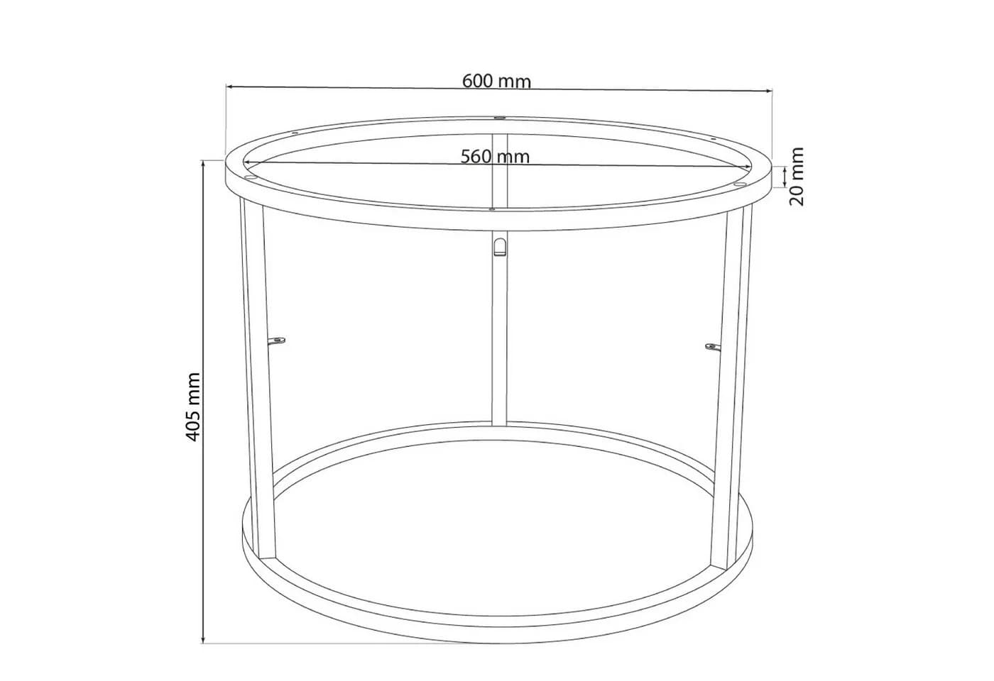 Prima-Online Rund Tischgestell Metall Loft-Stil Schwarz/Weiß - Bild 3