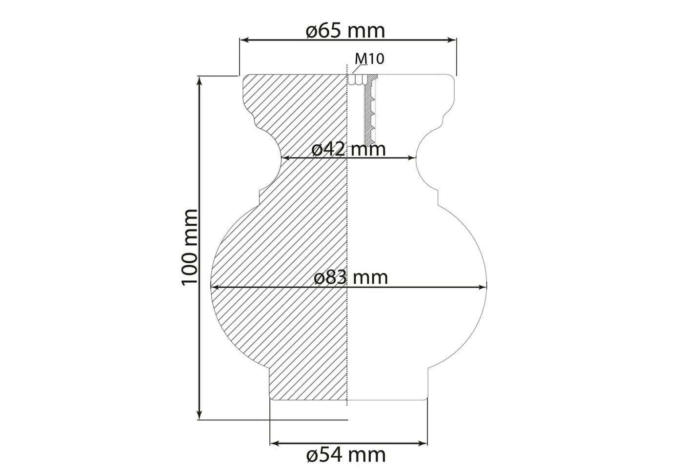 Prima-Online Möbelfuß Massivholz Eiche Vasenform H: 8/10 cm - Bild 3