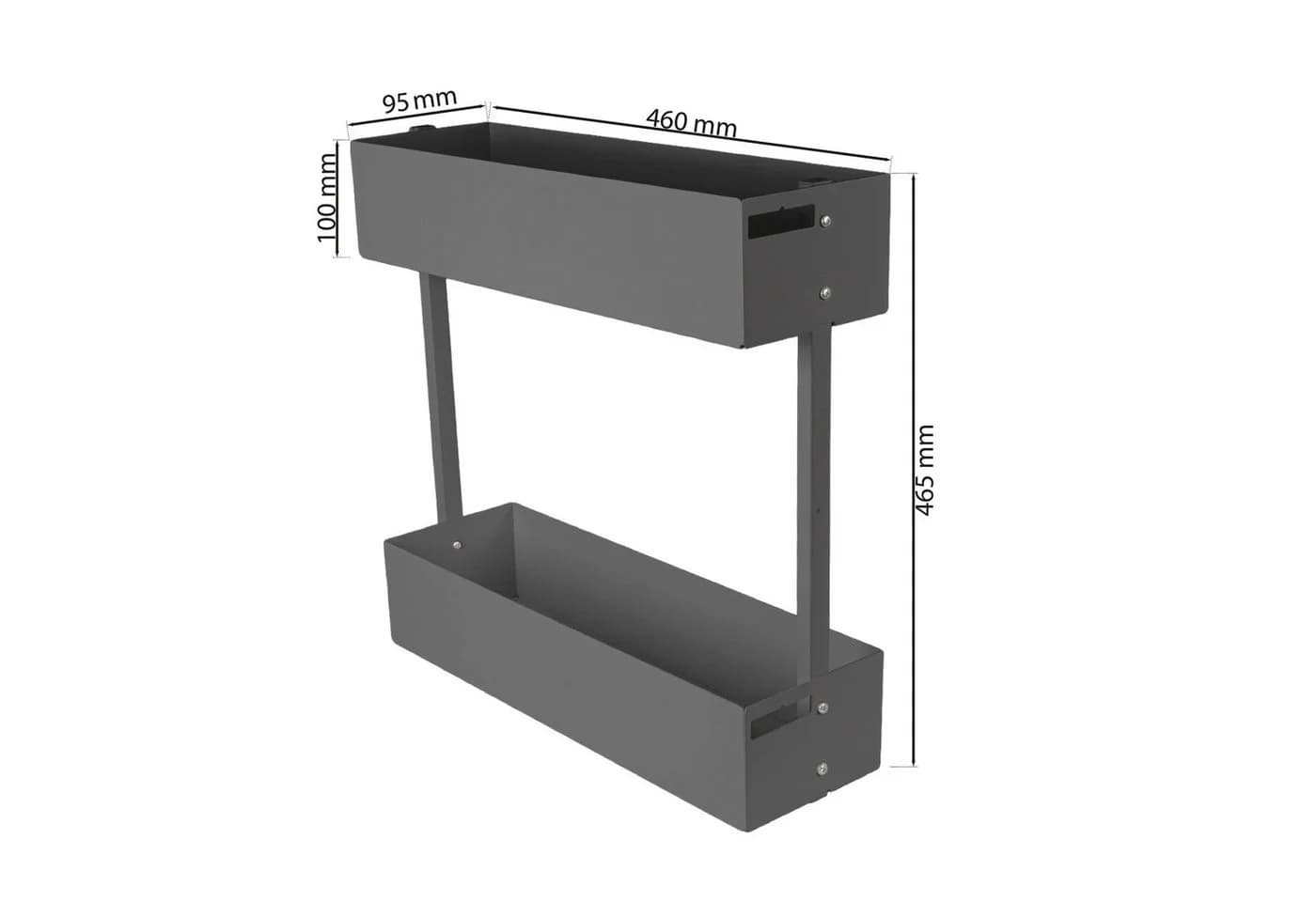 Prima-Online Auszugsunterschrank 2 Etagen Softclose Anthrazit/Weiß