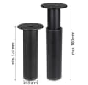 Prima-Online Möbelfuß Metall Schwarz höhenverstellbar 120–180 mm Möbelbein Sofafuß Bild 1