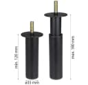 Prima-Online Möbelfuß höhenverstellbar Schwarz 120–180 mm M10 Gewinde Bild 1