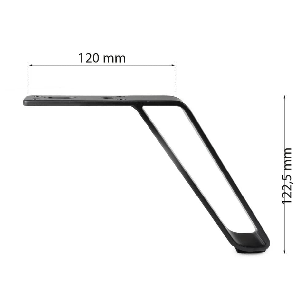 Prima-Online Möbelfuß Metall Schwarz Matt 122 mm