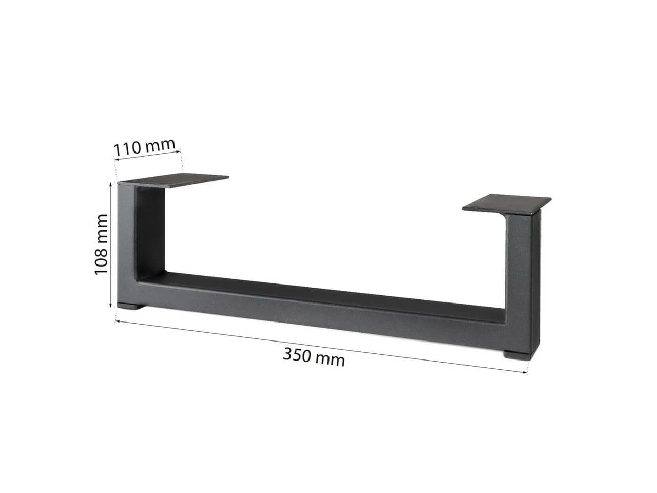 Prima-Online Metalltischbein 35 cm Schwarz