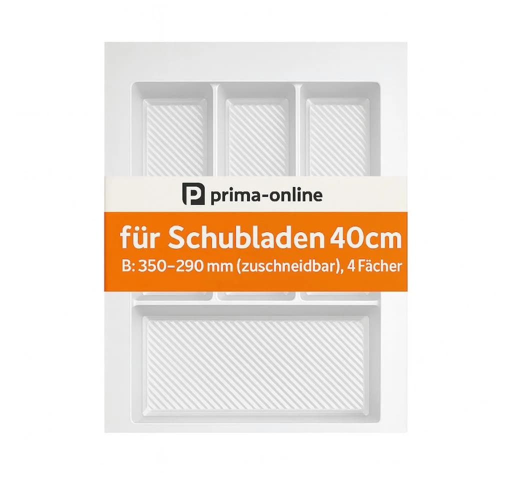 Prima-Online Besteckkasten 40cm zuschneidbar Weiß - Bild 3