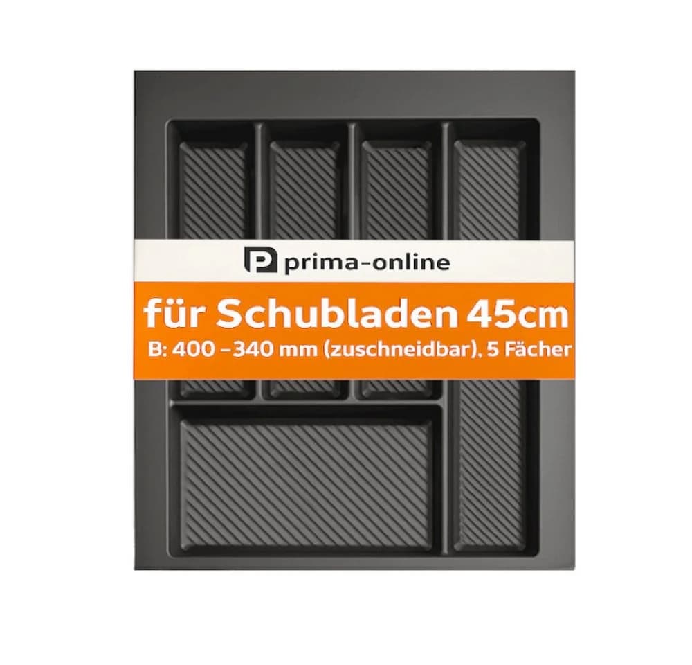 Prima-Online Besteckkasten 45 cm zuschneidbar Weiß & Graphit - Bild 3
