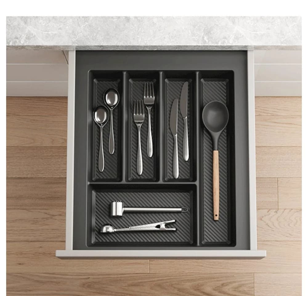 Prima-Online Besteckkasten 45 cm zuschneidbar Weiß & Graphit - Bild 4
