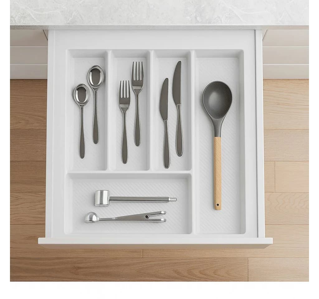 Prima-Online Besteckkasten 50 cm Weiß Graphit - Schubladeneinsatz - Bild 3