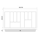 Prima-Online Besteckkasten 90 cm Weiß Graphit 10 Fächer Bild 1