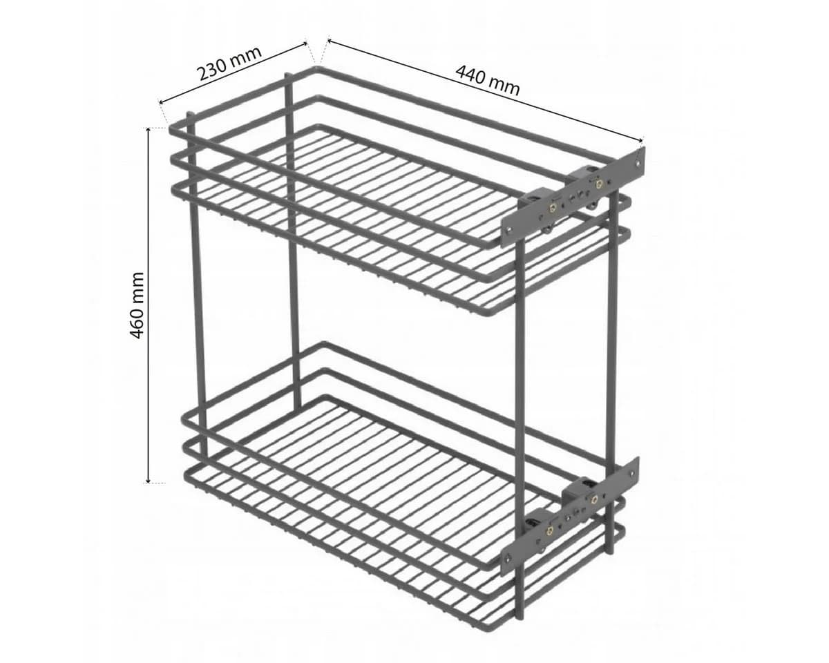Prima-Online Küchenauszug 30cm 2 Etagen Anthrazit Soft-Close