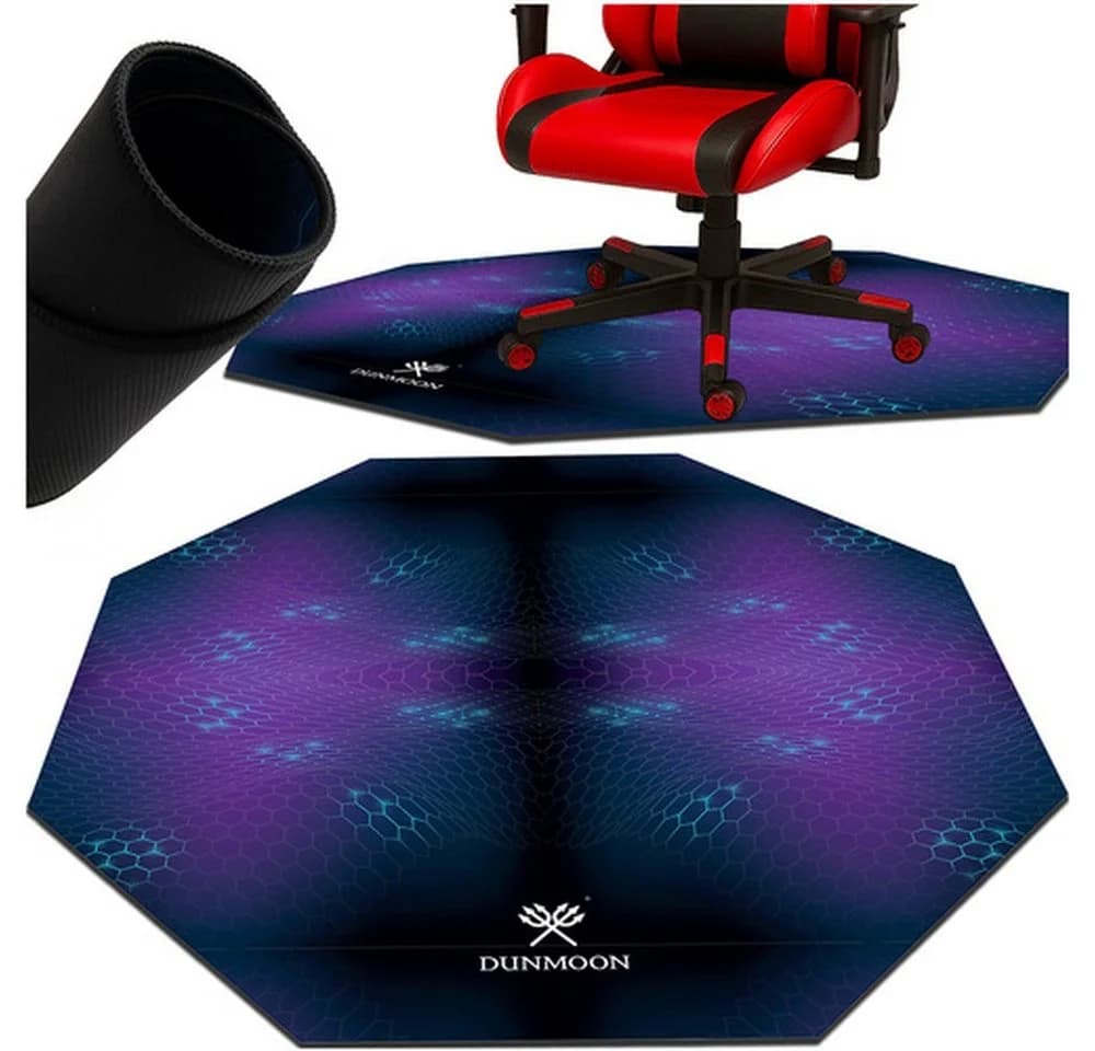 Dunmoon Bodenschutzmatte Gaming-Matte Bürostuhl, achteckig, 4 mm dick, Polyester und Gummi - Bild 2
