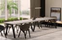 Endo-Moebel Esstisch Lungo XXL ausziehbar beige/silber Metallgestell Bild 2