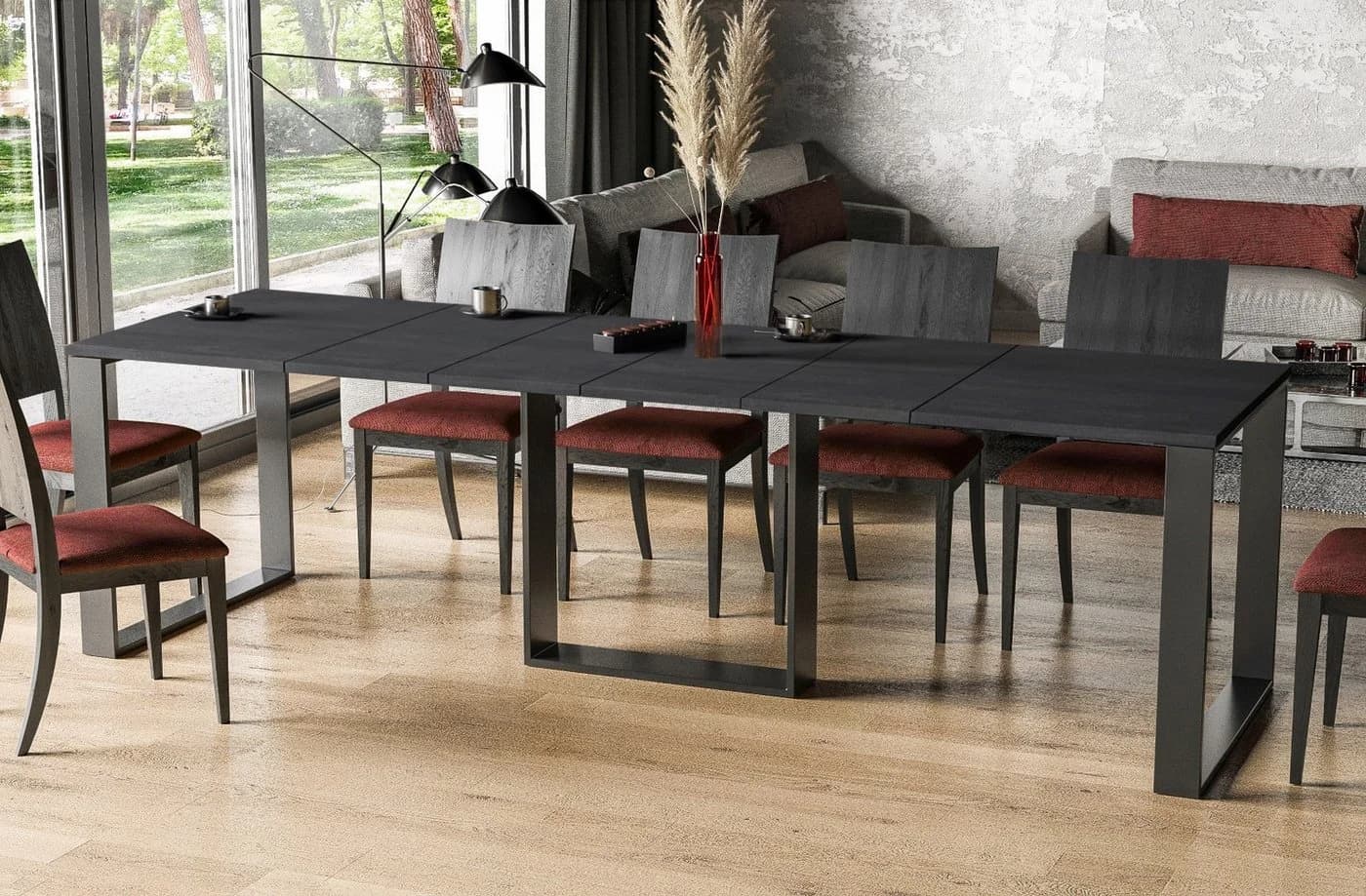 Endo-Moebel Kulissen-Esstisch Borys 290 Schwarz Ausziehbar - Bild 2