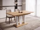 Endo-Moebel Säulen-Esstisch Appia White 130-210cm ausziehbar Bild 1