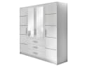 Beautysofa Kleiderschrank BALI D4 mit 4 Türen und Spiegel Weiß Bild 2